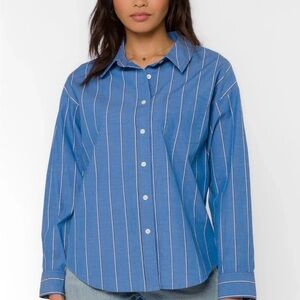 Velvet Heart Blue and White Striped Shirt